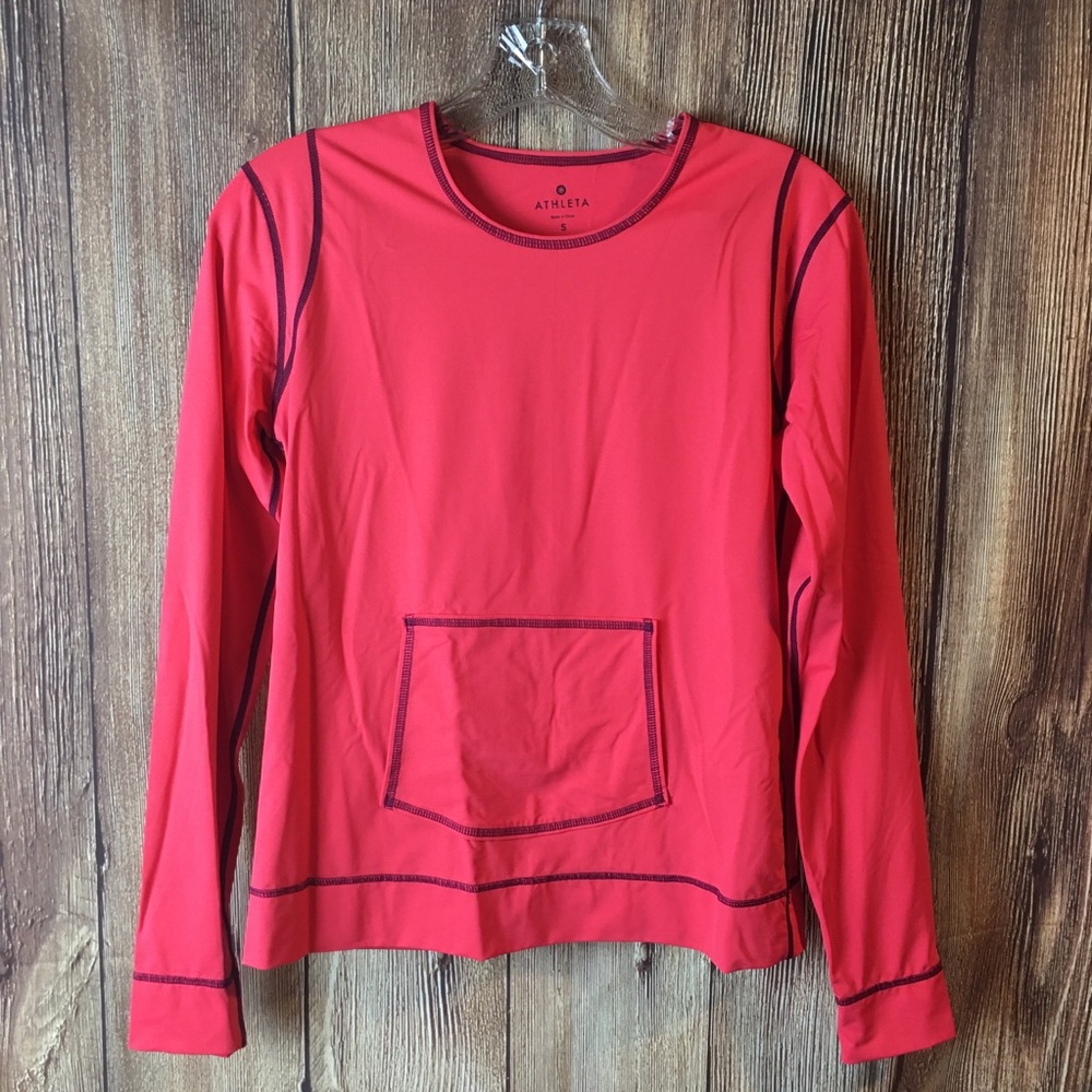 Athleta Neon Pink Athletic Long Sleeve Shirt